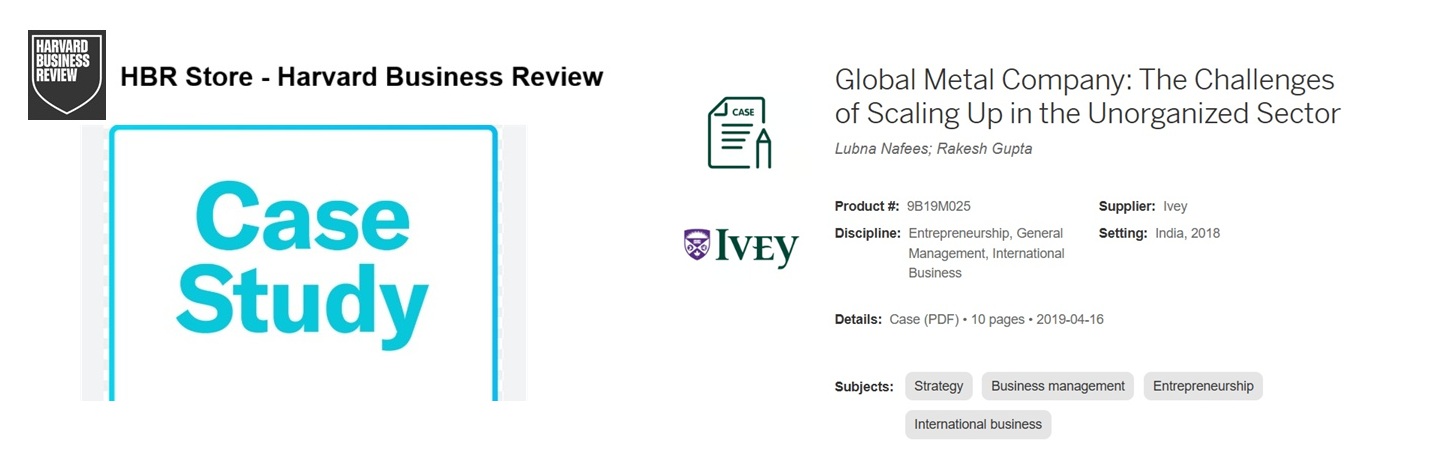 Global Metal Company Harvard Business Review and Ivey Publishing Case Study Cover