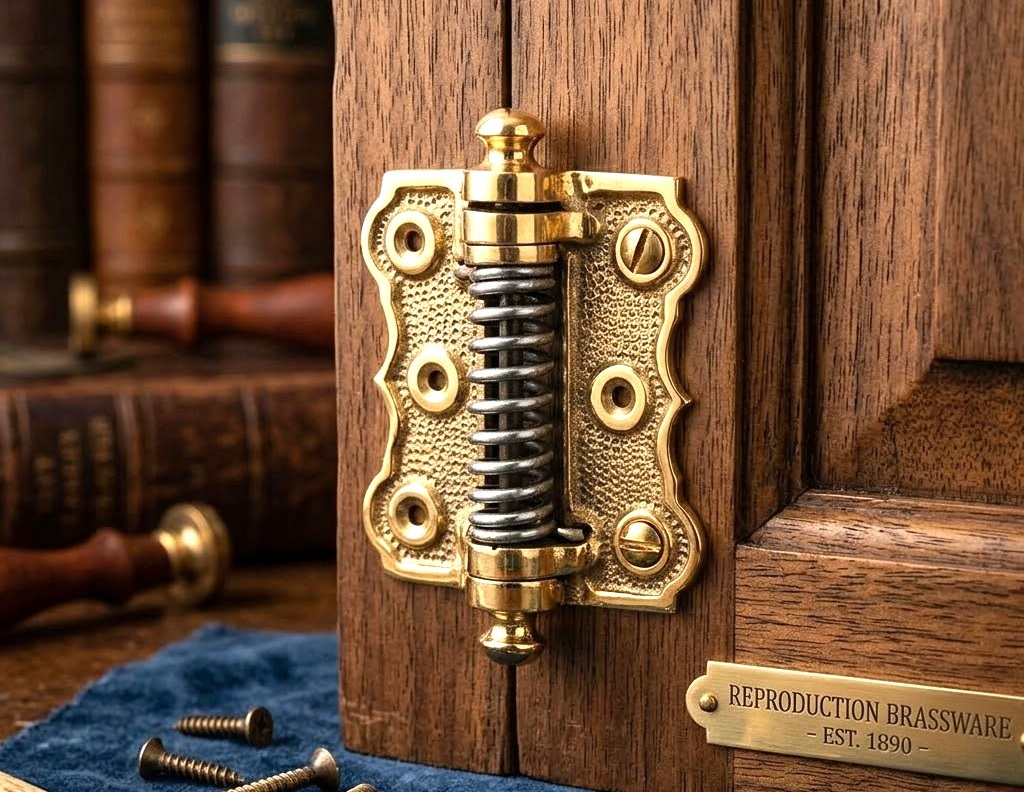 Antique Brass Spring Hinges